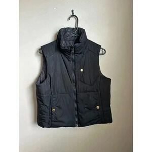 Lauren Ralph Lauren Reversible Black/Leopard Print Puffer Vest, Fall Vest